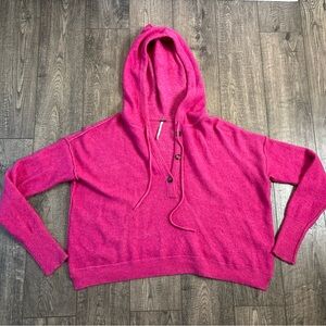 Free People Vibrant Pink alpaca Knit Cardigan